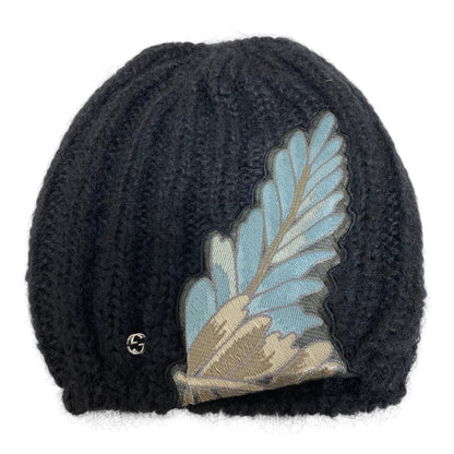 グッチ シルクブレンドモヘア刺繍ニットキャップ