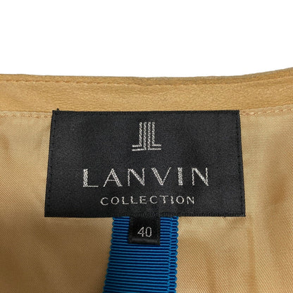 ランバンコレクション ラムレザー ノーカラーコート