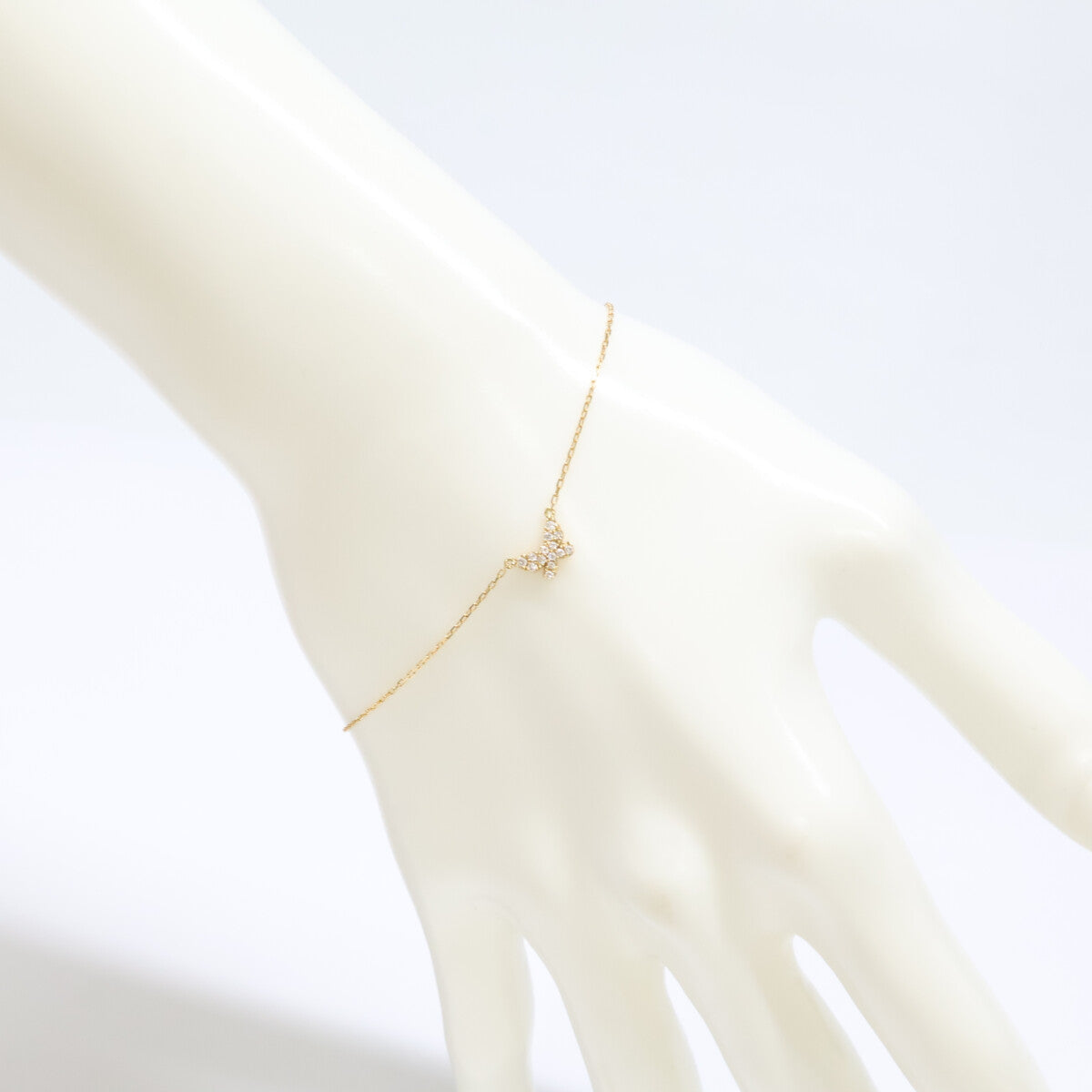 AHKAH バタフライ パヴェ Au750 ダイヤモンド ブレスレット