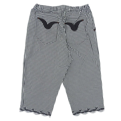 Olleborebla 刺繍入り ギンガム イージーパンツ