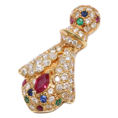 Au750 ダイヤモンド ルビー エメラルド サファイア ペンダント