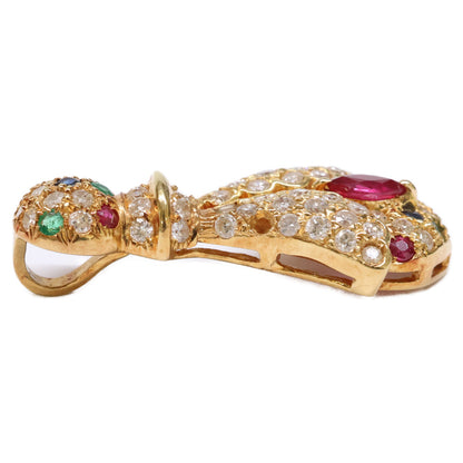 Au750 ダイヤモンド ルビー エメラルド サファイア ペンダント