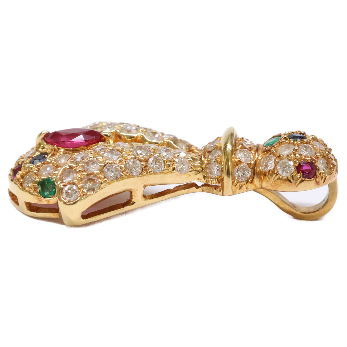 Au750 ダイヤモンド ルビー エメラルド サファイア ペンダント