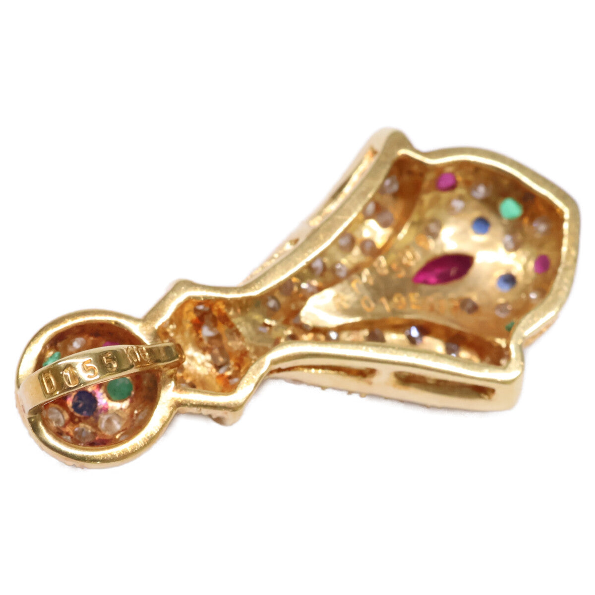 Au750 ダイヤモンド ルビー エメラルド サファイア ペンダント