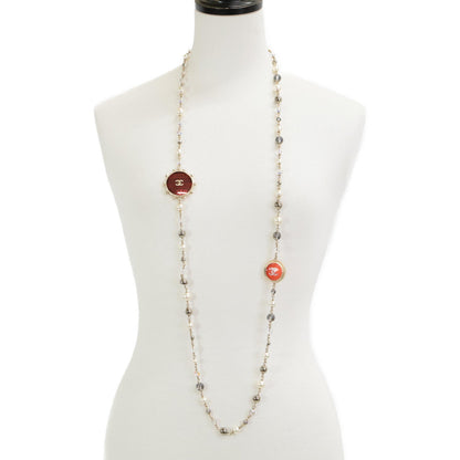 シャネル ココ マーク ラウンド プレート ロング ネックレス