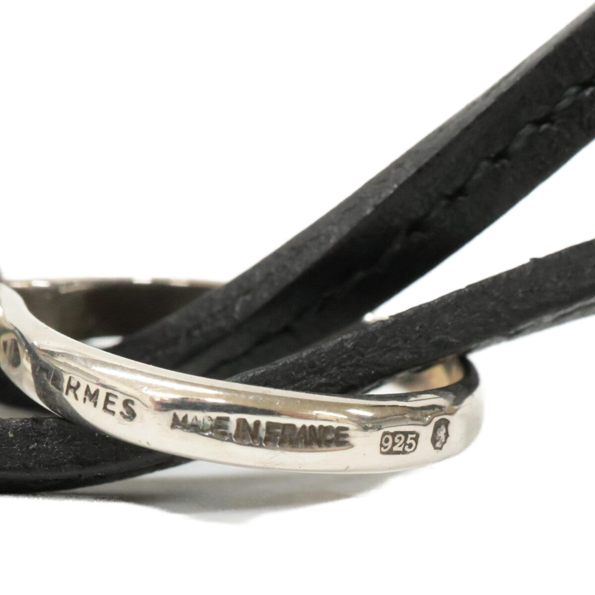 エルメス 925 シルバー レザー ペンダント ネックレス