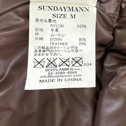 SUNDAYMANN レザー ムートンボア ダウンベスト