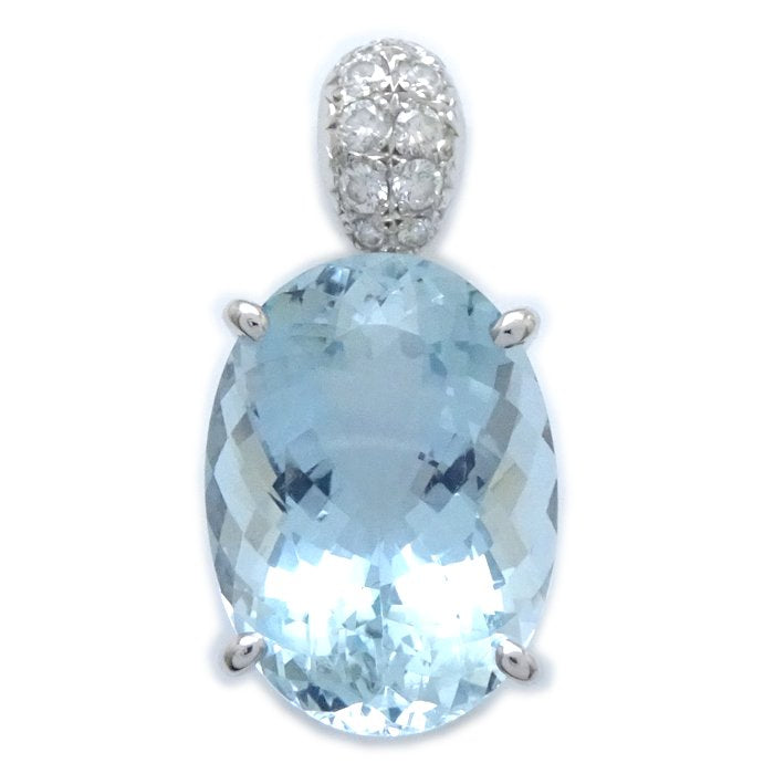 Tasaki アクアマリン ダイヤモンド ペンダント K18WG