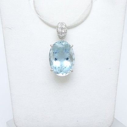 Tasaki アクアマリン ダイヤモンド ペンダント K18WG