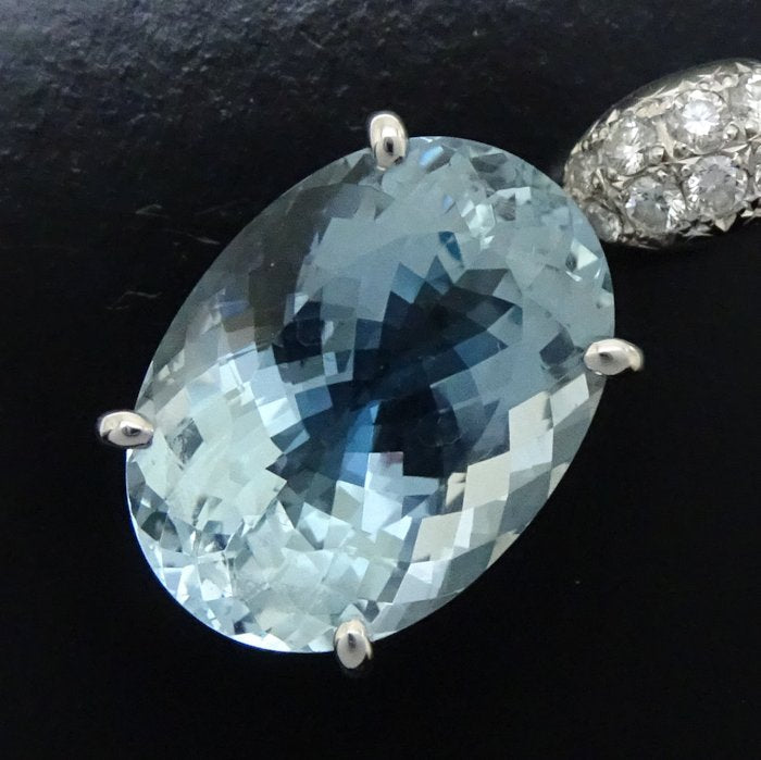 Tasaki アクアマリン ダイヤモンド ペンダント K18WG