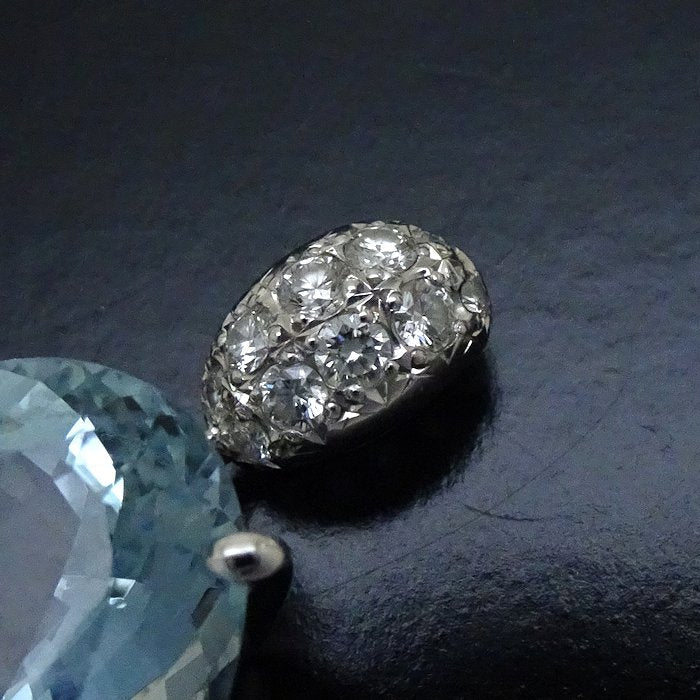 Tasaki アクアマリン ダイヤモンド ペンダント K18WG