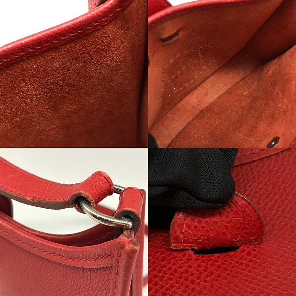 エルメス エヴリン TPM レザー ショルダーバッグ レッド
