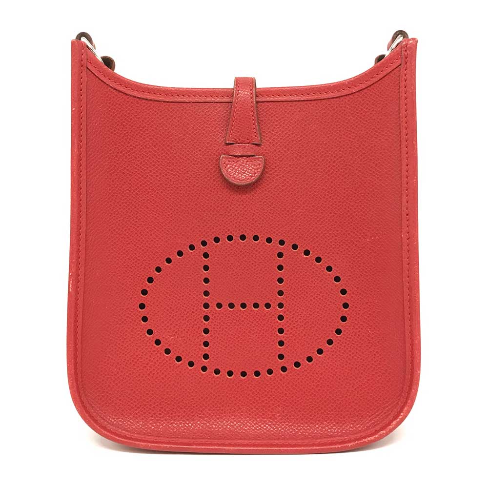 エルメス エヴリン TPM レザー ショルダーバッグ レッド