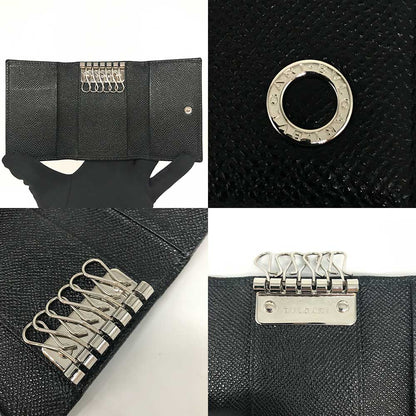 ブルガリ グレイン カーフ キーケース ブラック