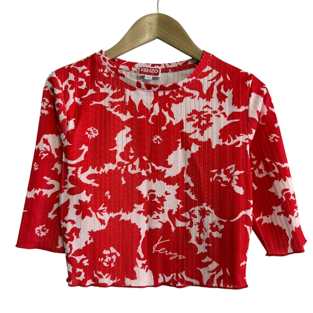 ケンゾー FLOWER CAMO ミディ クロップド トップ