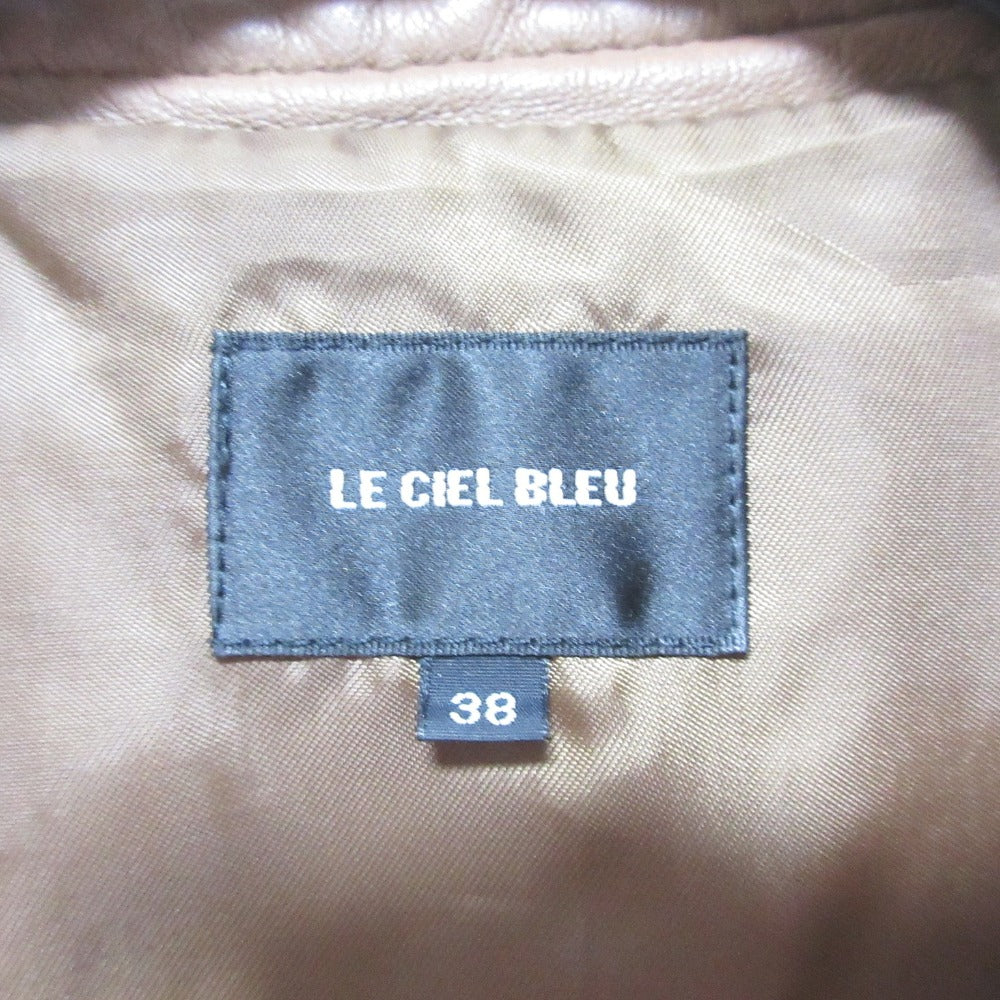 LE CIEL BLEU ラム レザー ライダース ジャケット