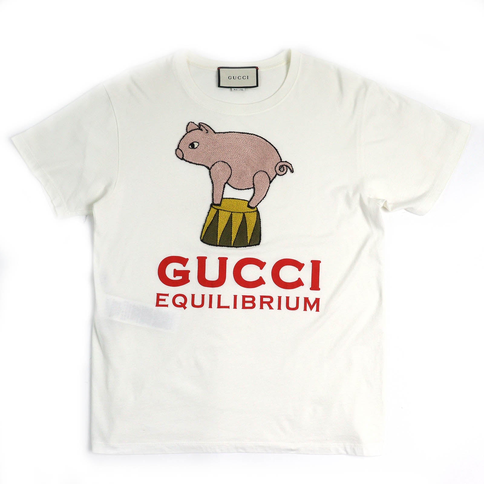 グッチ EQUILIBRIUM ピッグ 刺繍 コットン Tシャツ
