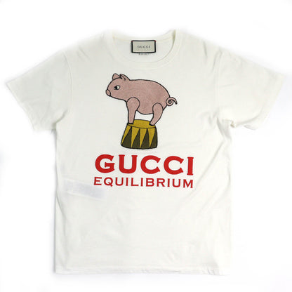 グッチ EQUILIBRIUM ピッグ 刺繍 コットン Tシャツ