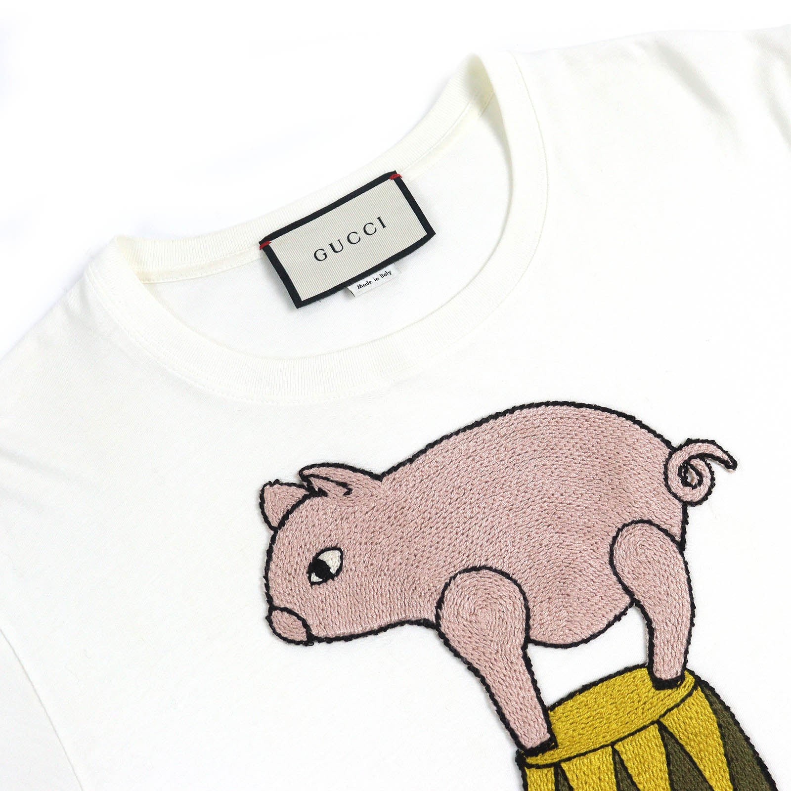 グッチ EQUILIBRIUM ピッグ 刺繍 コットン Tシャツ