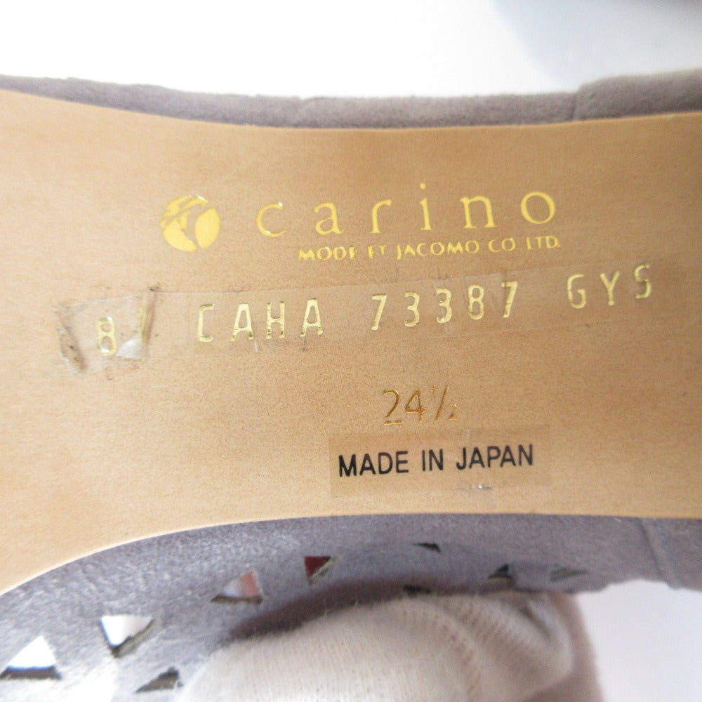 モードエジャコモ カリーノ グリッターヒールカットワークパンプス