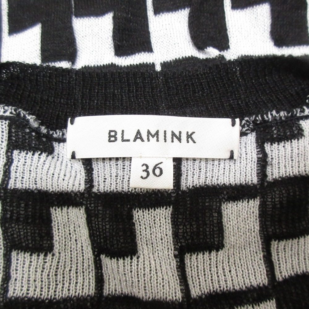 BLAMINK シルク ジオメトリックジャガード ノースリーブニット
