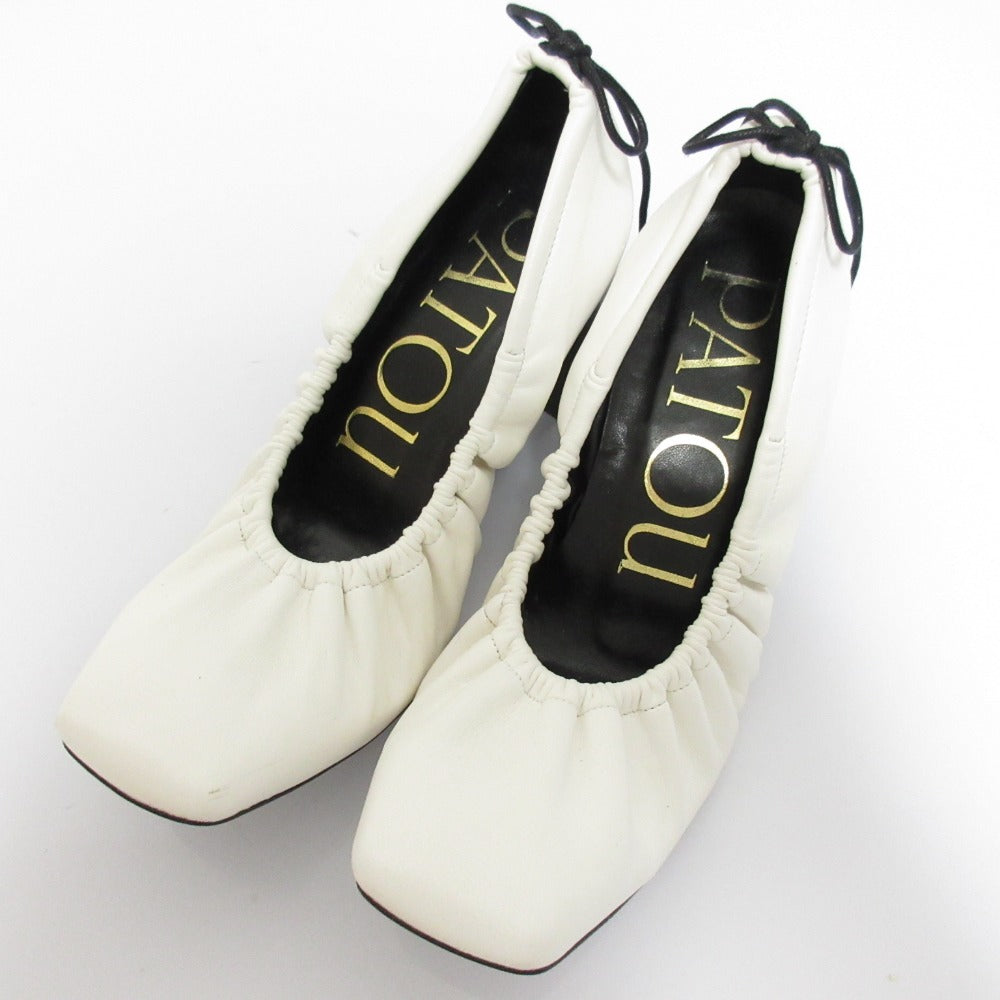 Patou レザー ドローストリング パンプス