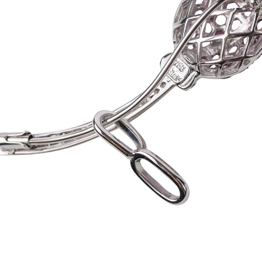 adler Au750 ダイヤモンド ピンク サファイア フラワー モチーフ 2way ブローチ ペンダント トップ