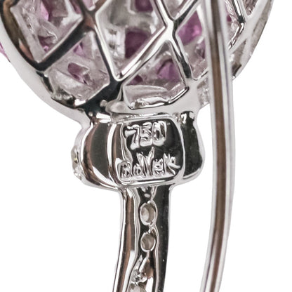 adler Au750 ダイヤモンド ピンク サファイア フラワー モチーフ 2way ブローチ ペンダント トップ