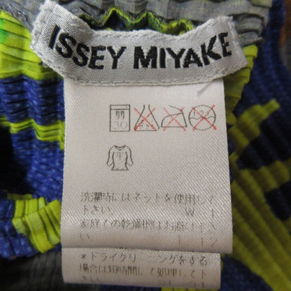 イッセイミヤケ 総柄プリーツショートスリーブブラウス