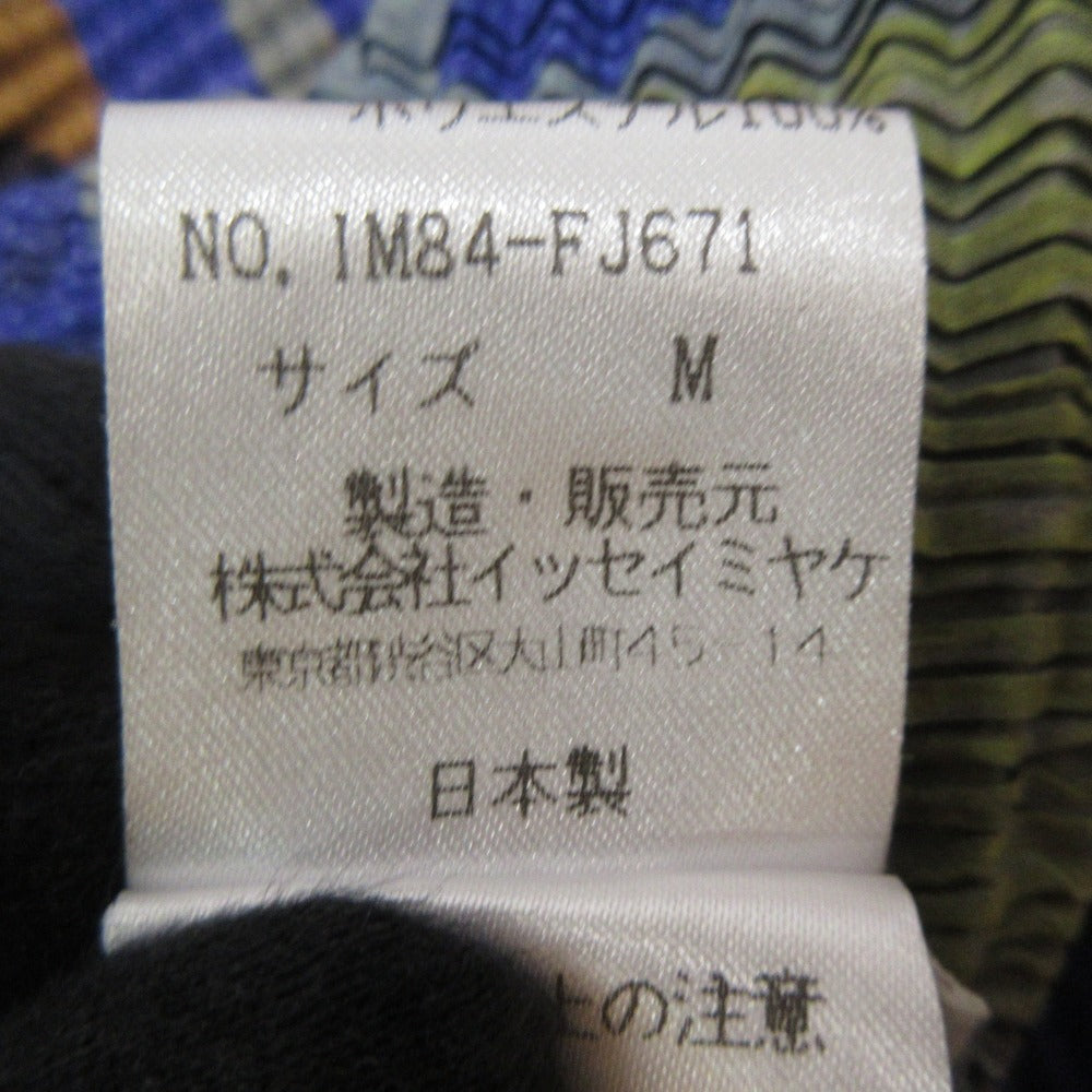 イッセイミヤケ 総柄プリーツショートスリーブブラウス