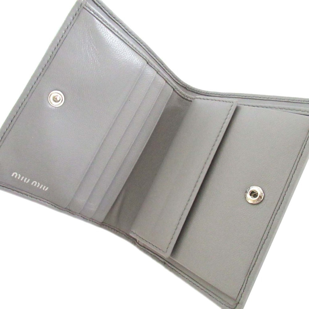 ミュウミュウ INTRECCIO レザー コンパクト ウォレット