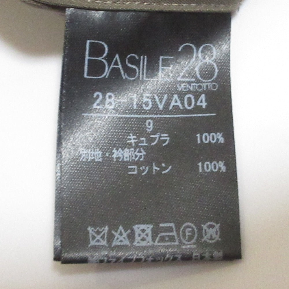 BASILE28 フィブリル キュプラ ノーカラー シャツ