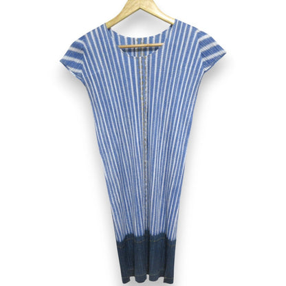 PLEATS PLEASE デニムプリント プリーツ半袖チュニック
