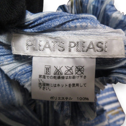 PLEATS PLEASE デニムプリント プリーツ半袖チュニック