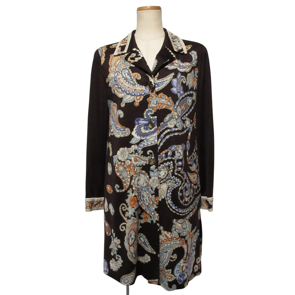 LEONARD FASHION ウール シルク ロング ジャケット