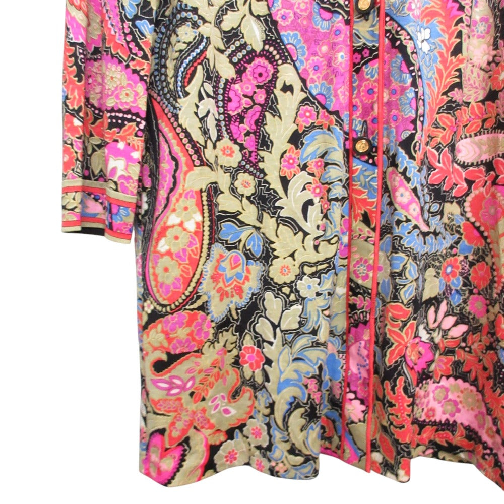 LEONARD FASHION ウール シルク ロング カーディガン