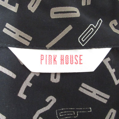 PINK HOUSE ロゴ プリント フリル シャツ ドレス