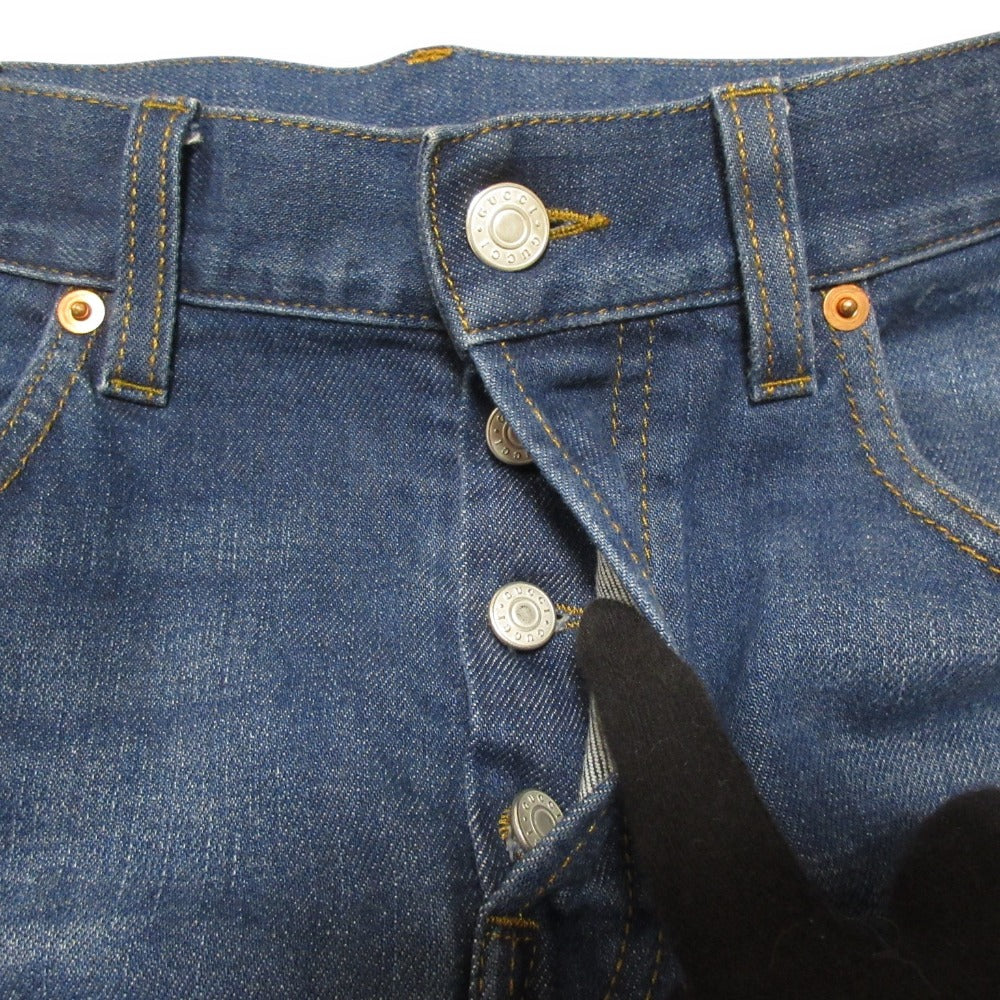 グッチ ロゴ パッチ デニム パンツ