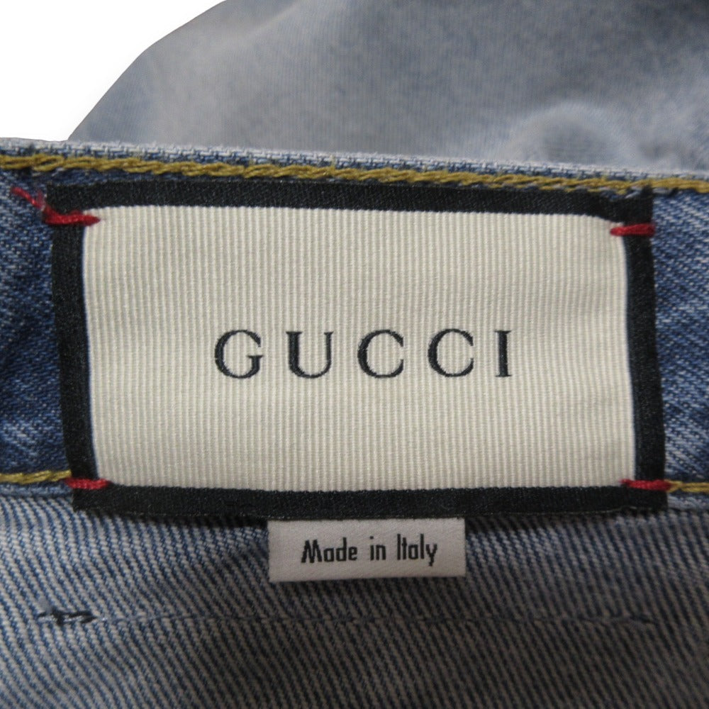 グッチ ロゴパッチ デニムパンツ