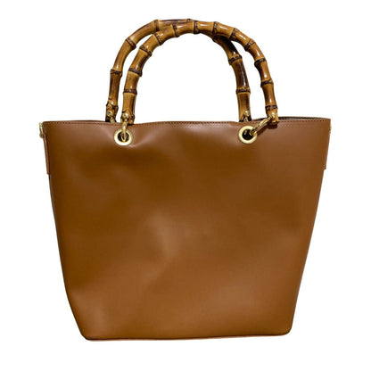BEVINI バンブー ハンドル レザー 2way トート バッグ