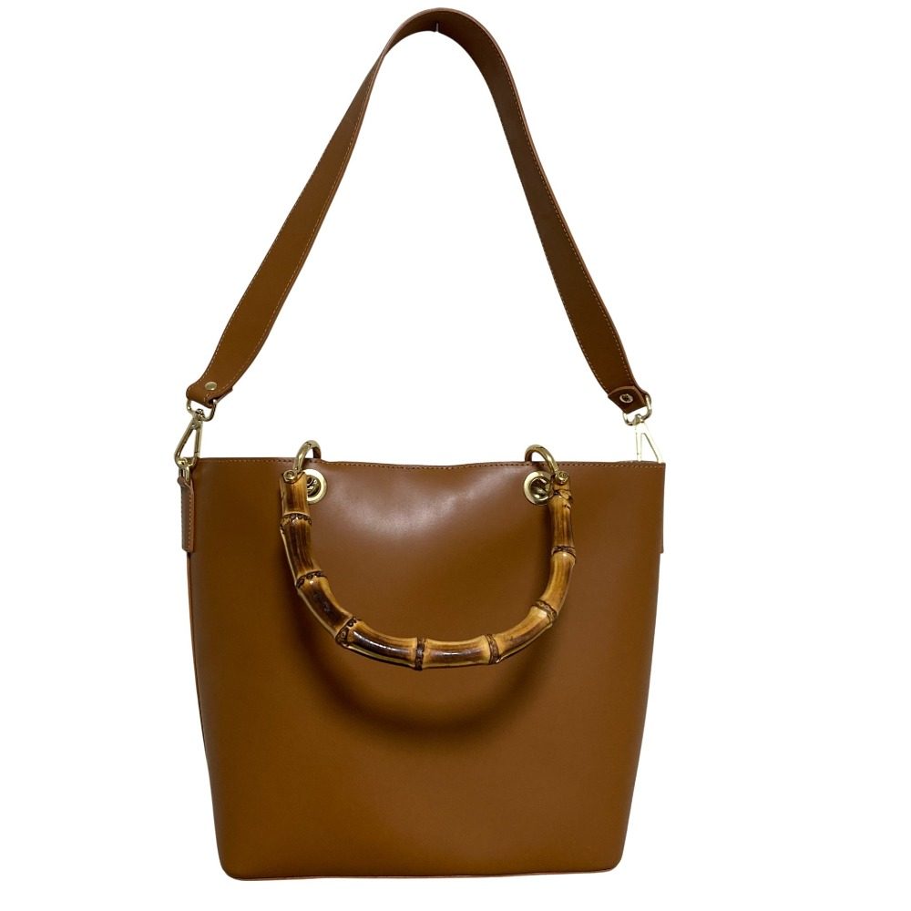 BEVINI バンブー ハンドル レザー 2way トート バッグ