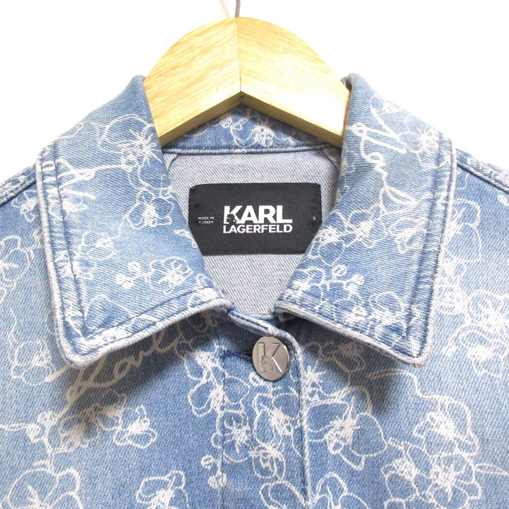 Karl Lagerfeld フラワー プリント デニム ジャケット
