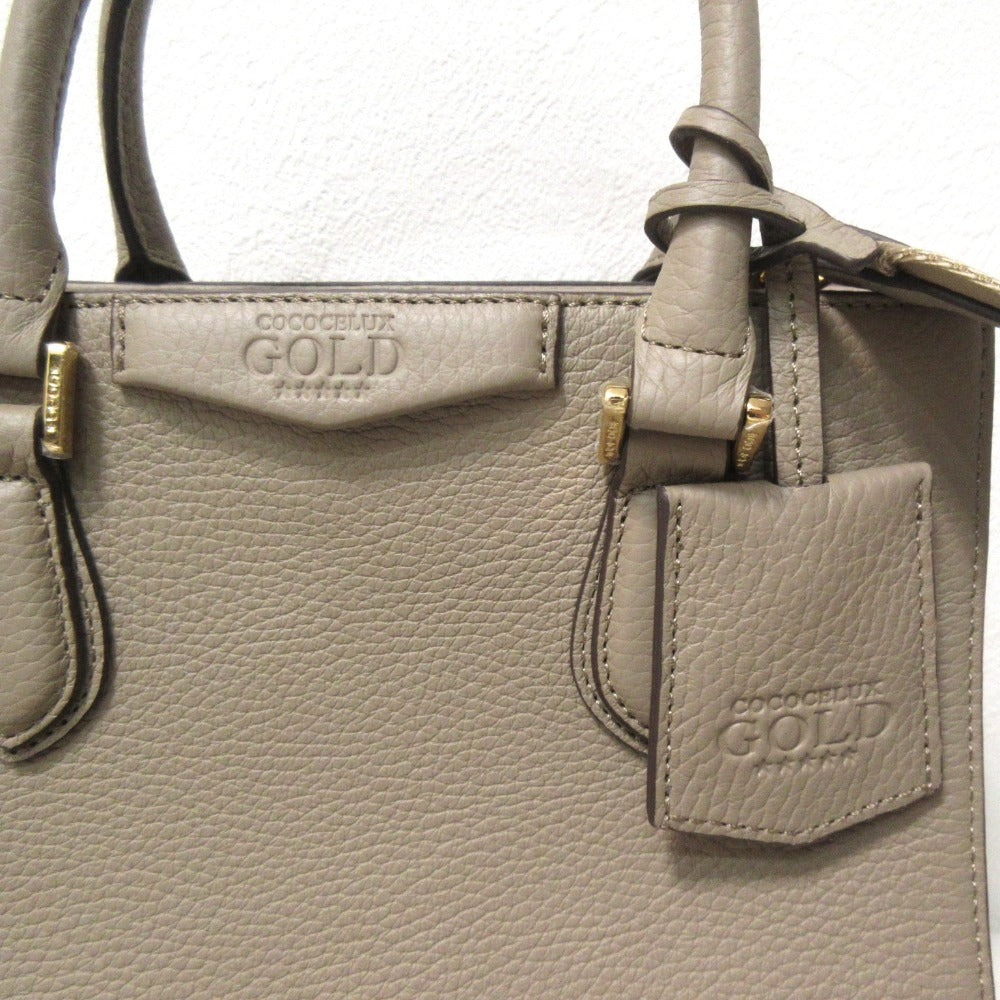 COCOCELUX GOLD 2way レザー ハンドバッグ