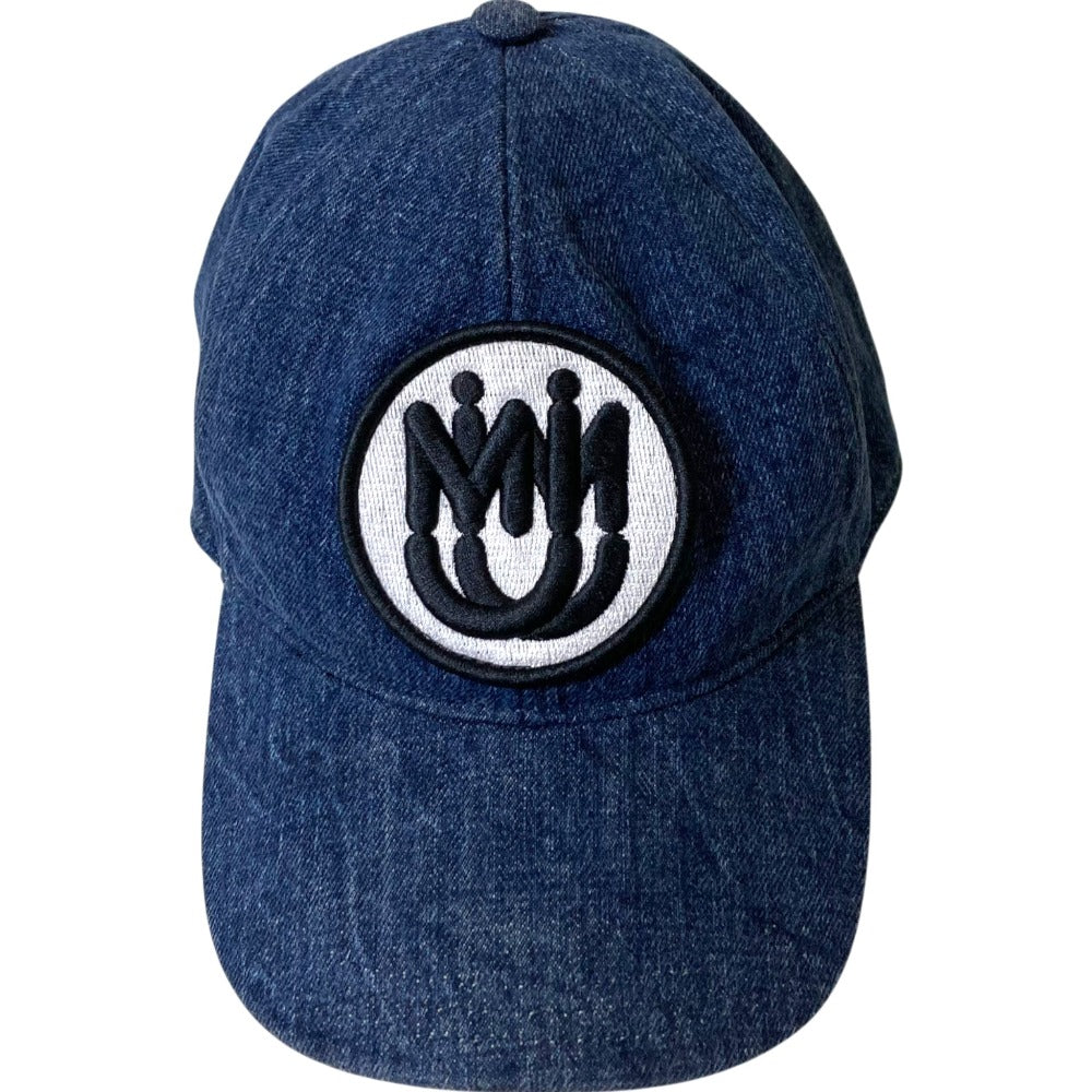 ミュウ ミュウ ロゴ パッチ デニム ベースボール キャップ
