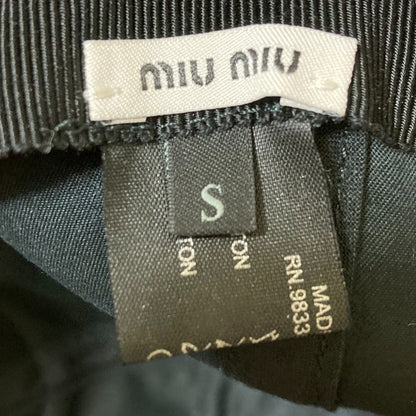 ミュウ ミュウ ロゴ パッチ デニム ベースボール キャップ