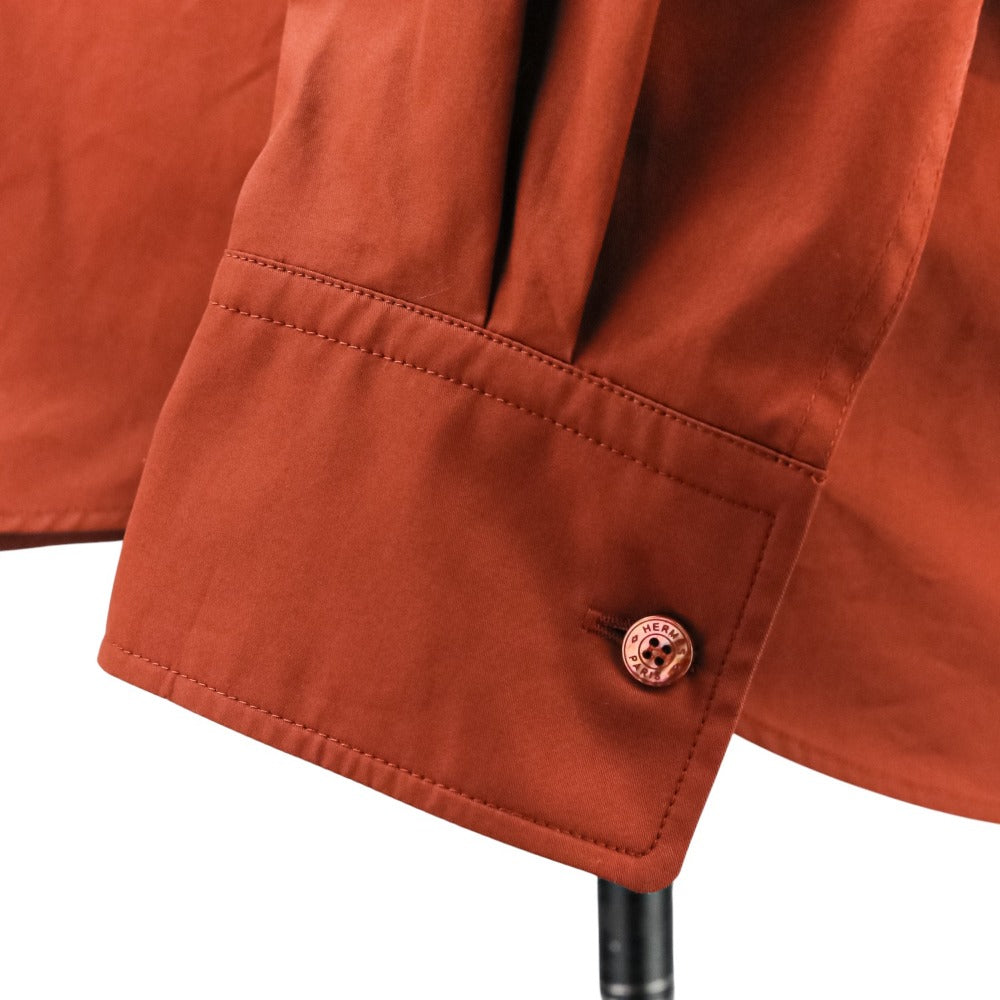 エルメス Draped collar shirt コットンツイル シャツ32