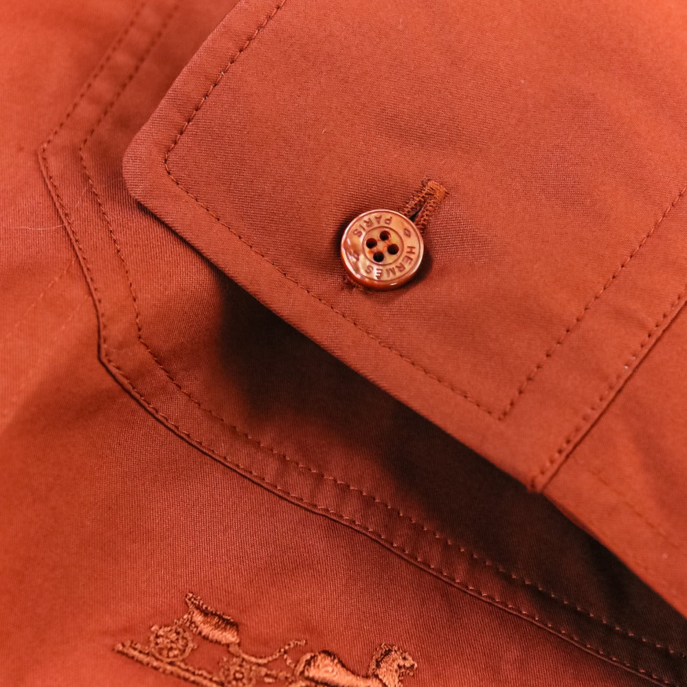 エルメス Draped collar shirt コットンツイル シャツ32