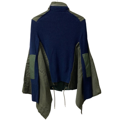 サカイ Fabric Combo Jacket ニットドッキングミリタリージャケット