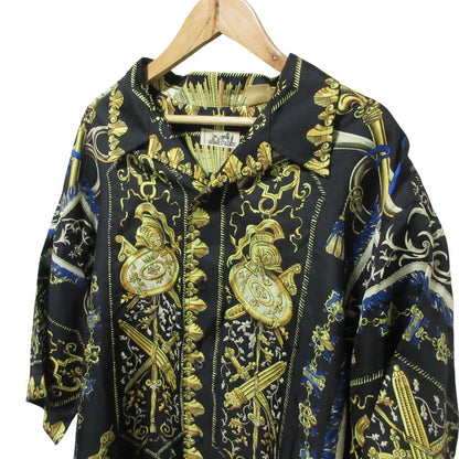 エルメス LVDOVICVS MAGNVS シルクシャツ40