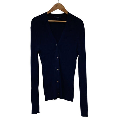 セオリー NEW WASHABLE WOOL VNECK RIB CARDI ウールカーディガン